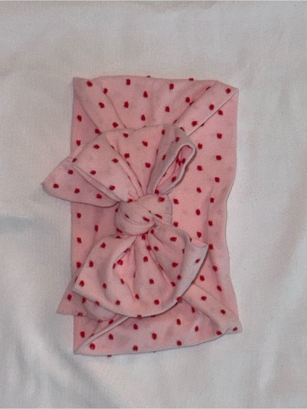 Baby Bling Shabby Dot FAB Wide Bow Headband | Pink & Red Dot, Discontinued Print